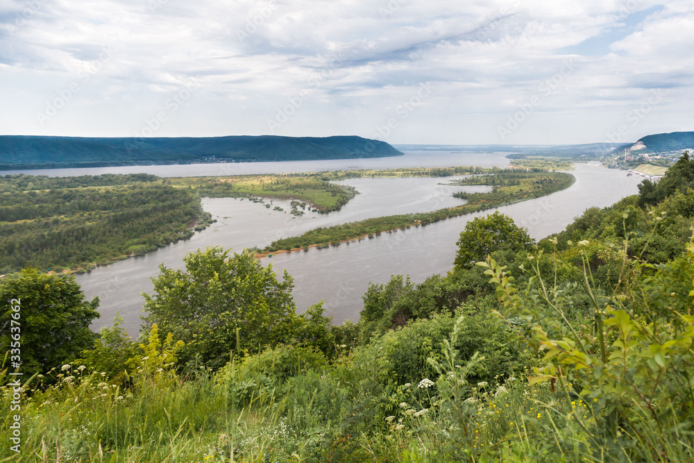 view of the river Volga. Mountine of the Zhiguli view of the river Volga. Mountine of the Zhiguli