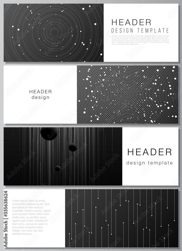 Vector layout of headers, banner design templates for website footer ...