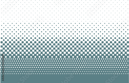 Square halftone pattern with gradient effect. Squares in black and white. Template for backgrounds and stylized textures. Horizontally seamless. dots round