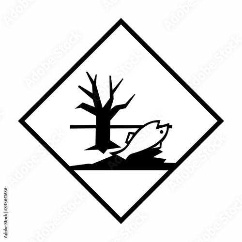 Dangerous for the environment sign or symbol. Vector deign isolated on white background.