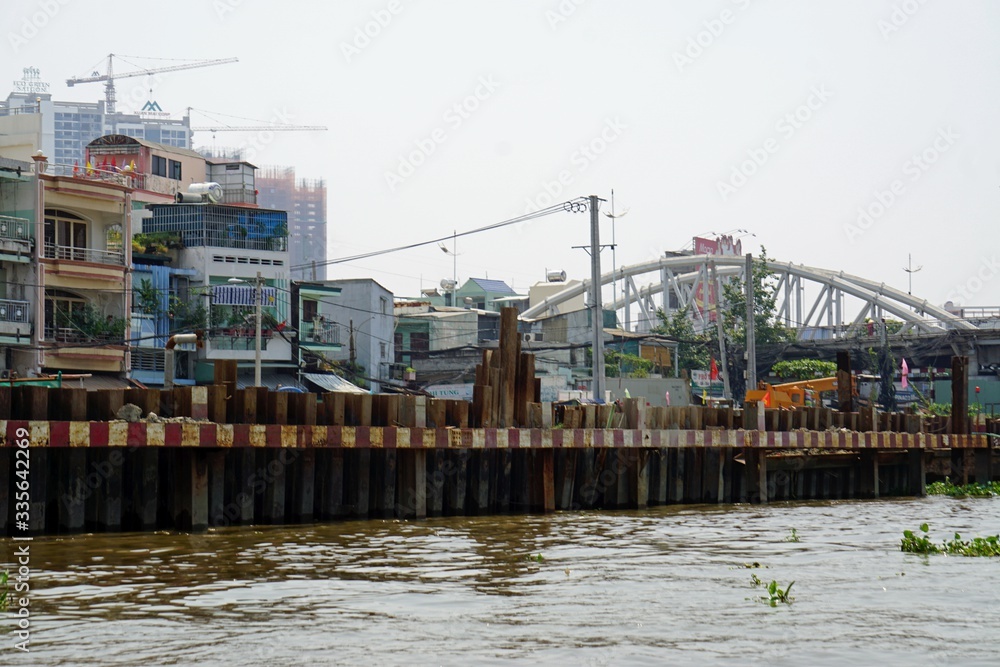 ships on nha ben river in ho chi minh city