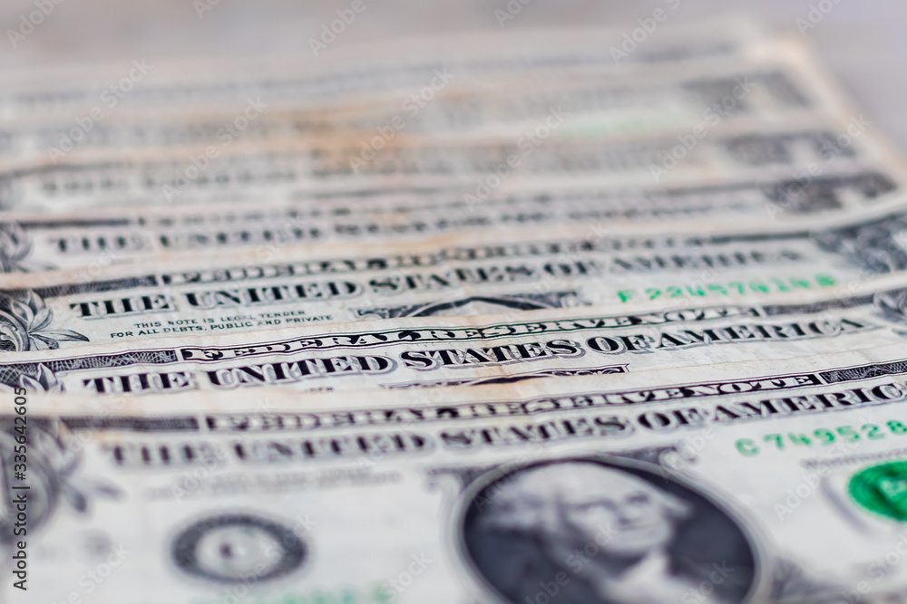 US 1 Dollar Currency Bank Notes. selective focus US 1 Dollar Currency Bank Notes. selective focus