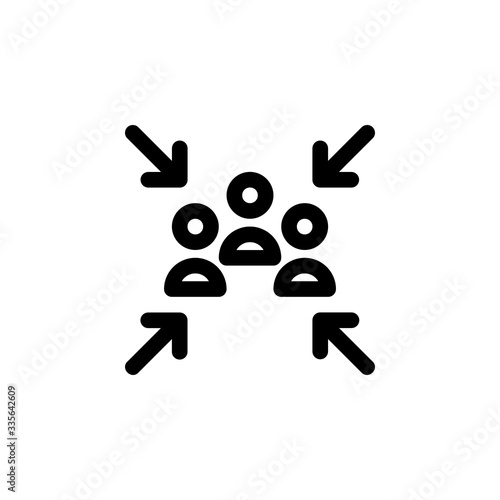 Meeting Point Public Sign Outline Icon Vector Illustration
