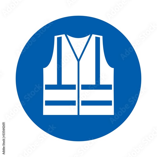 High visibility vest must be worn. M015.  Standard ISO 7010