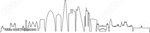 Photography LONDON City Skyline Silhouette Cityscape Vector