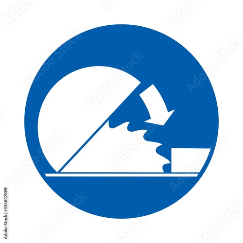 Use table saw adjustable guard. M031.  Standard ISO 7010