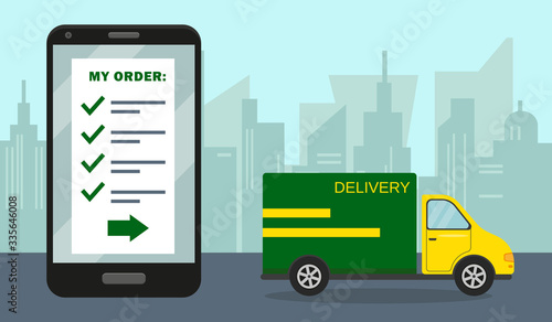 Delivery and online order vector illustration.