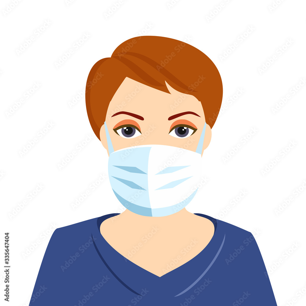 Doctor in a medical mask. Coronavirus outbreak. Stop coronavirus. Coronavirus danger. Pandemic medical concept. Vector illustration