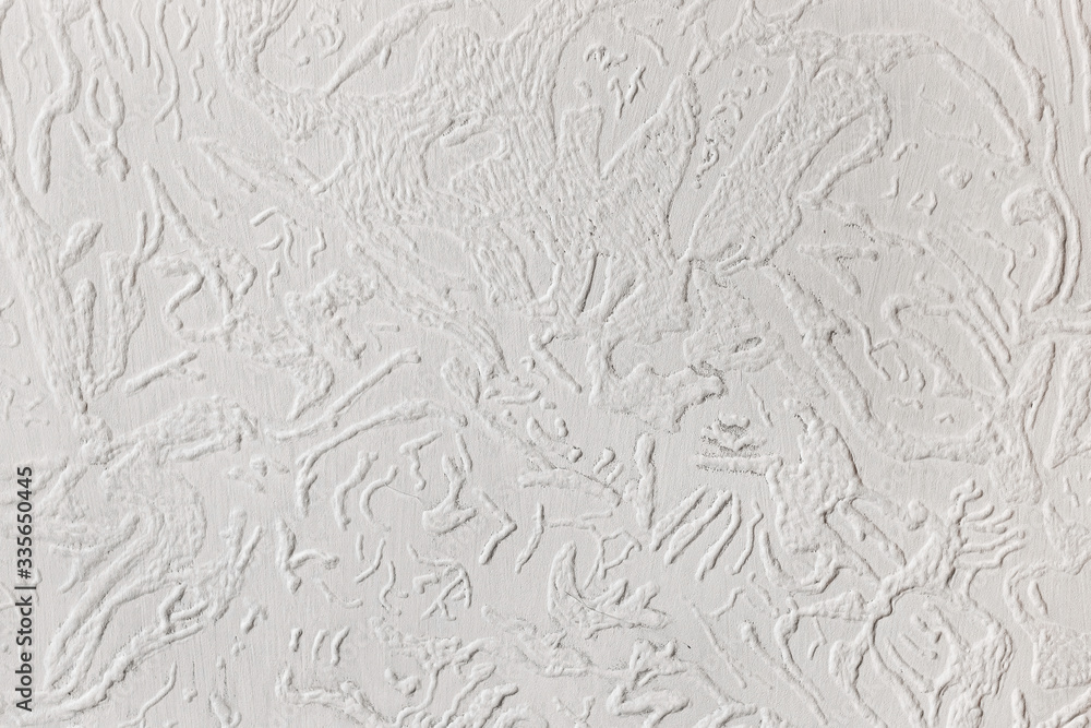 White abstract wall texture with stucco pattern, plaster background