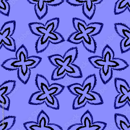 Creative seamless pattern with hand drawn ikat stars. Ethnic boho seamless pa...