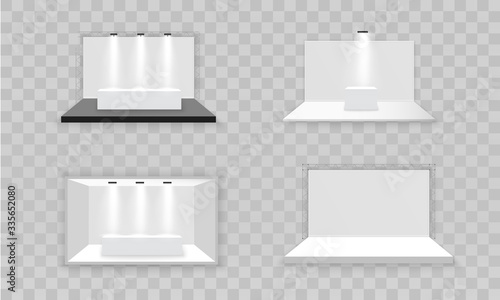 White exhibition booth. 