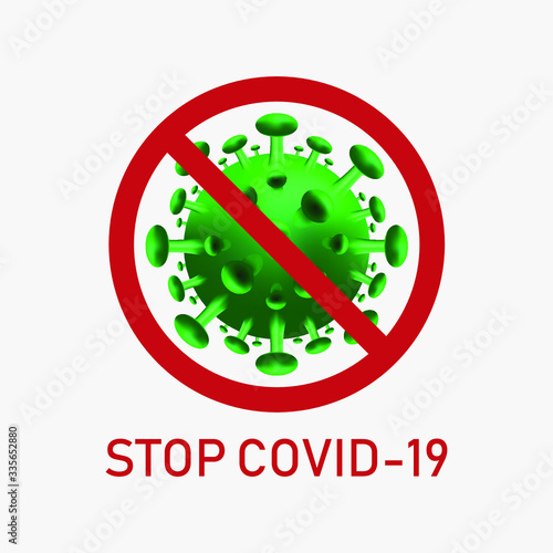 Stop Covid-19 Sign and Symbol, vector Illustration concept coronavirus COVID-19. virus wuhan from china.