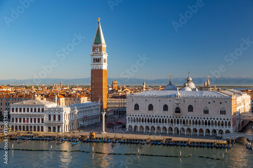 Doge's Palace and campanile of St. Mark’s in Venice, Italy