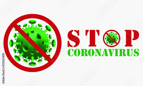 Stop Covid-19 Sign and Symbol, vector Illustration concept coronavirus COVID-19. virus wuhan from china.