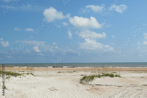 Ocean view on the beach in Atlantic coast of North Florida