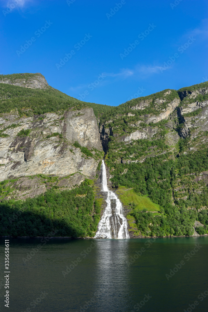 Cruise in Geiranger fjord in Norway Cruise in Geiranger fjord in Norway