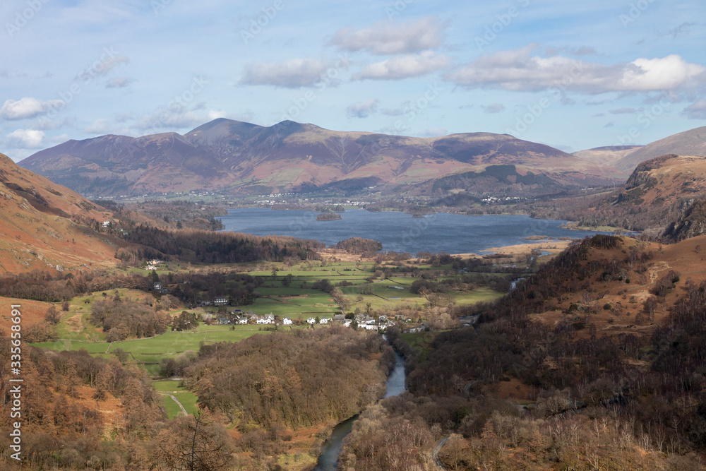 Keswick and Derwentwater from Castle Crag