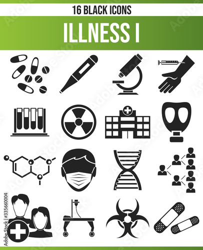 Black Icon Set Illness I