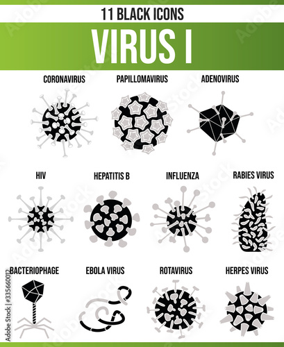 Black Icon Set Virus I