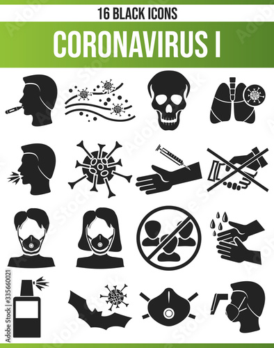 Black Icon Set Coronavirus I