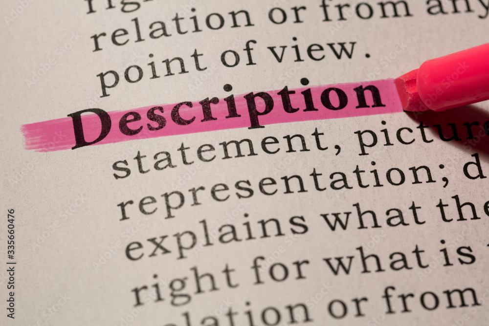Fototapeta premium definition of word description