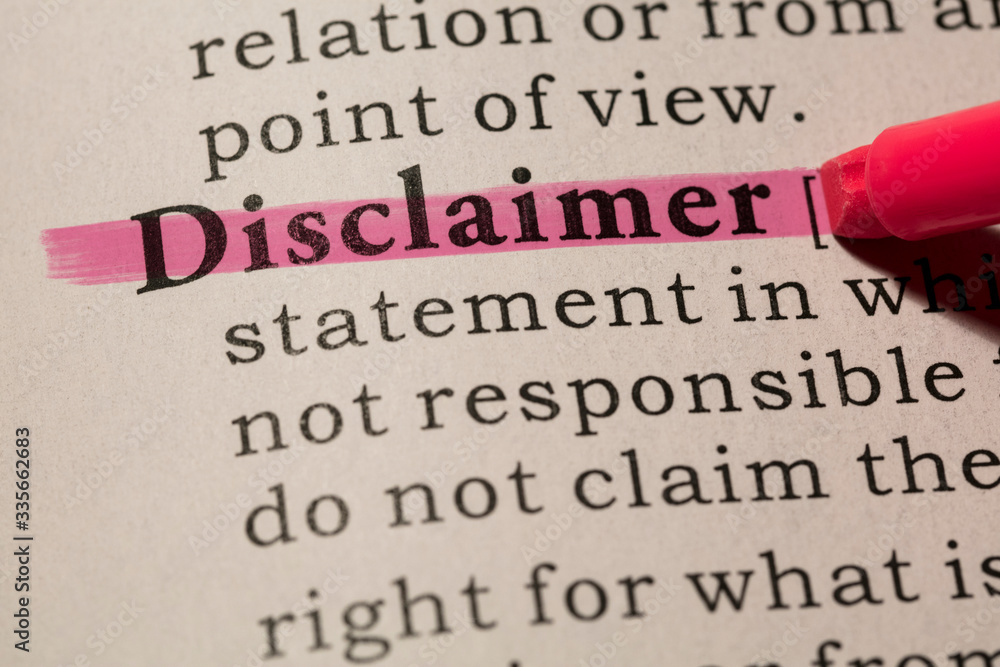 Definition Of Word Disclaimer Stock