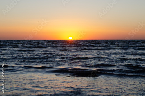 Incredibly beautiful sunrise on the sea.
