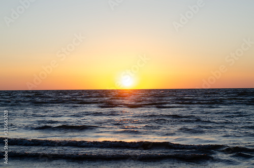 Incredibly beautiful sunrise on the sea.