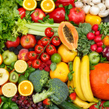 Background food fruits and vegetables collection fruit vegetable square healthy eating diet apples oranges tomatoes