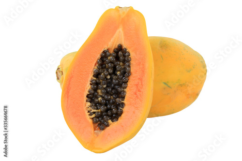 Papaya fruit fruits summer isolated on white
