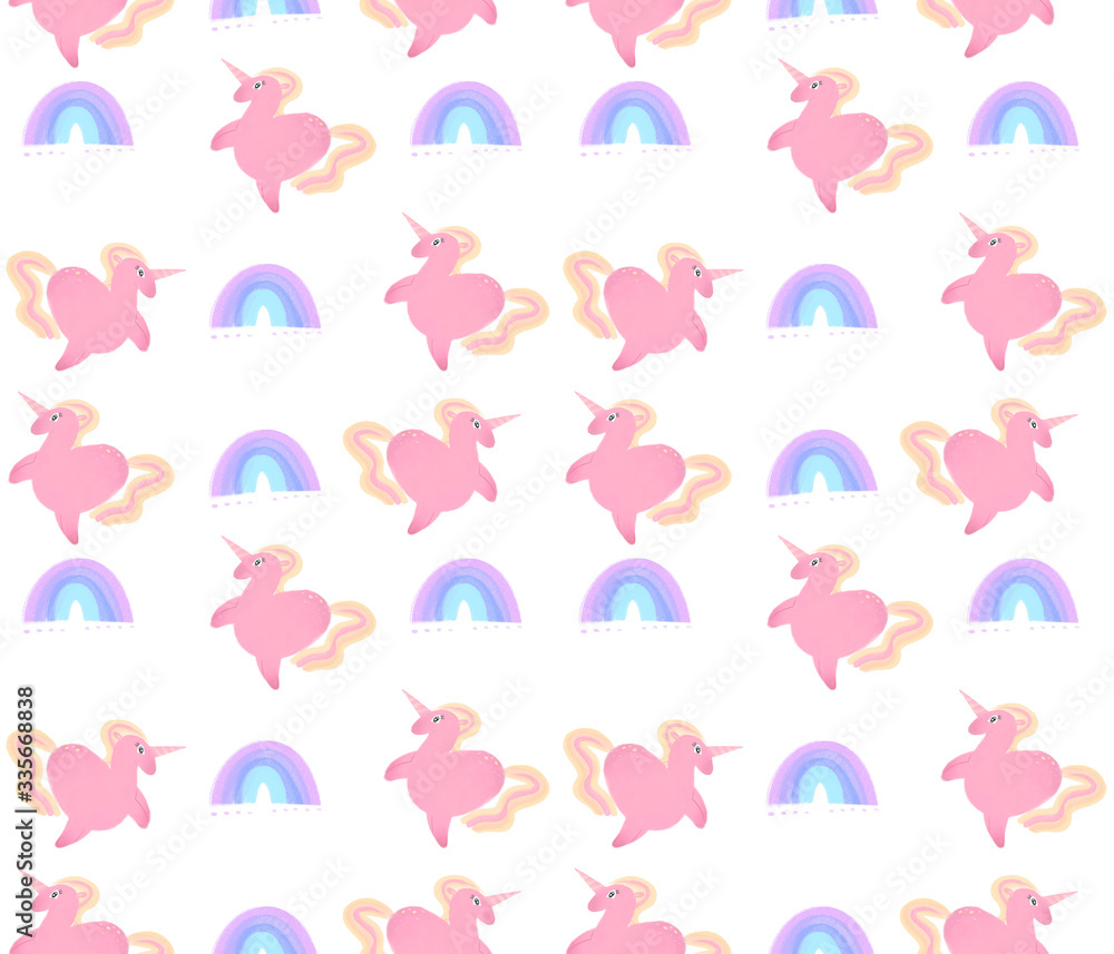 Childish unicorn pattern rainbow Childish unicorn pattern rainbow