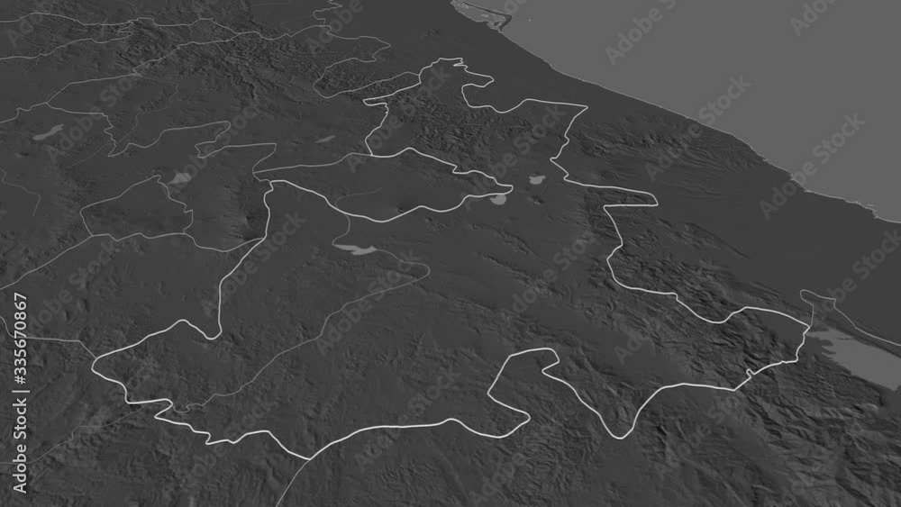 Puebla, state with its capital, zoomed and extruded on the bilevel map of Mexico in the conformal Stereographic projection. Animation 3D Puebla, state with its capital, zoomed and extruded on the bilevel map of Mexico in the conformal Stereographic projection. Animation 3D