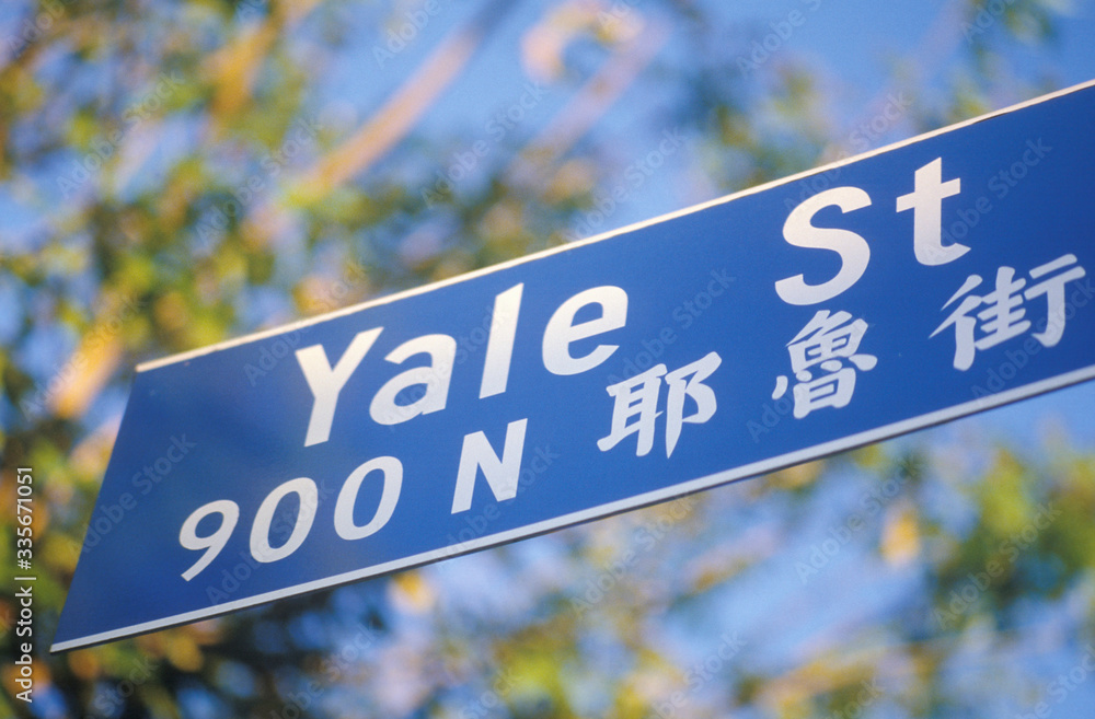 A sign for Yale Street in Chinatown