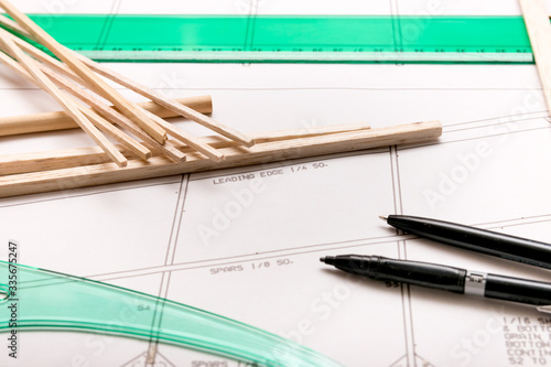 Making a model airplane from balsa wood with instructions