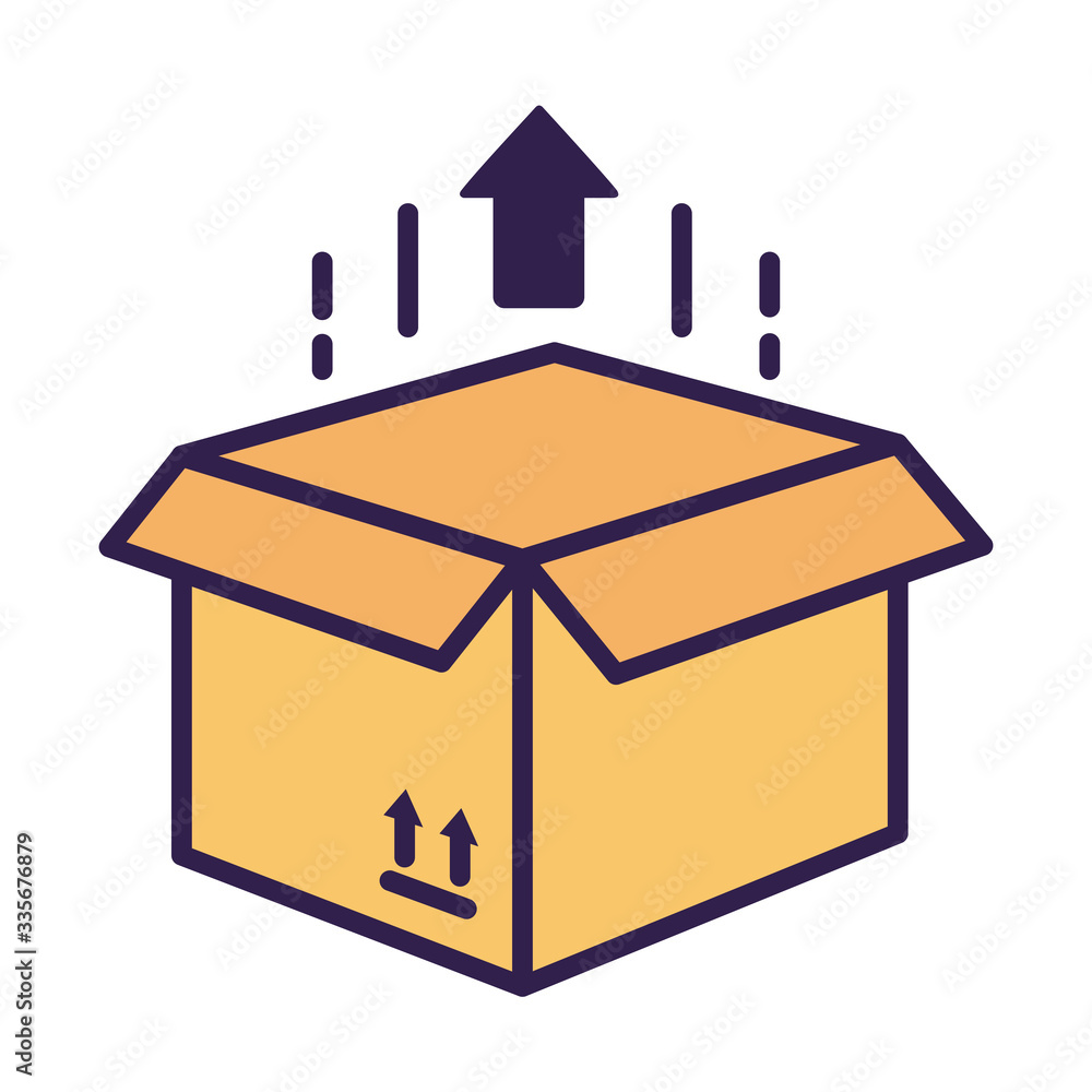 arrow up with box carton packing postal service line and fill style arrow up with box carton packing postal service line and fill style