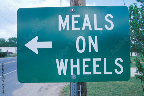 A sign that reads Òmeals on wheelsÓ photo