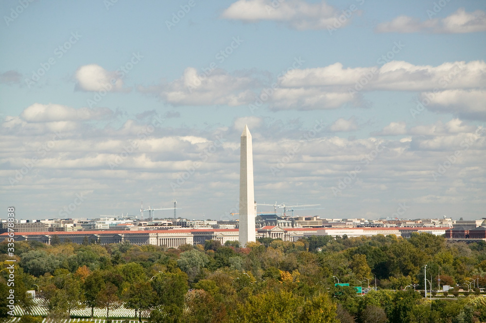 Washington Monument as seen from Arlington Virginia on a clear day