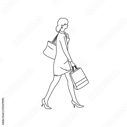 Woman shopping illustration