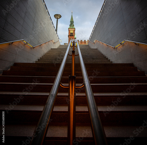 Photography stairway to city hall square