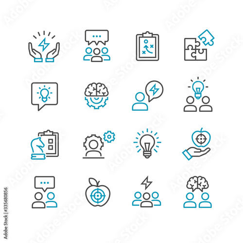 Collection of startup thin line icons
