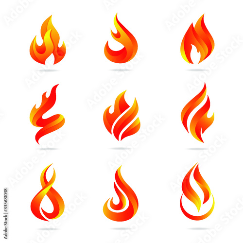 Fire Illustration Logo Design Collections