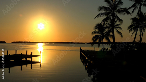 Wonderful paradise bay in the Keys of Florida at sunset
