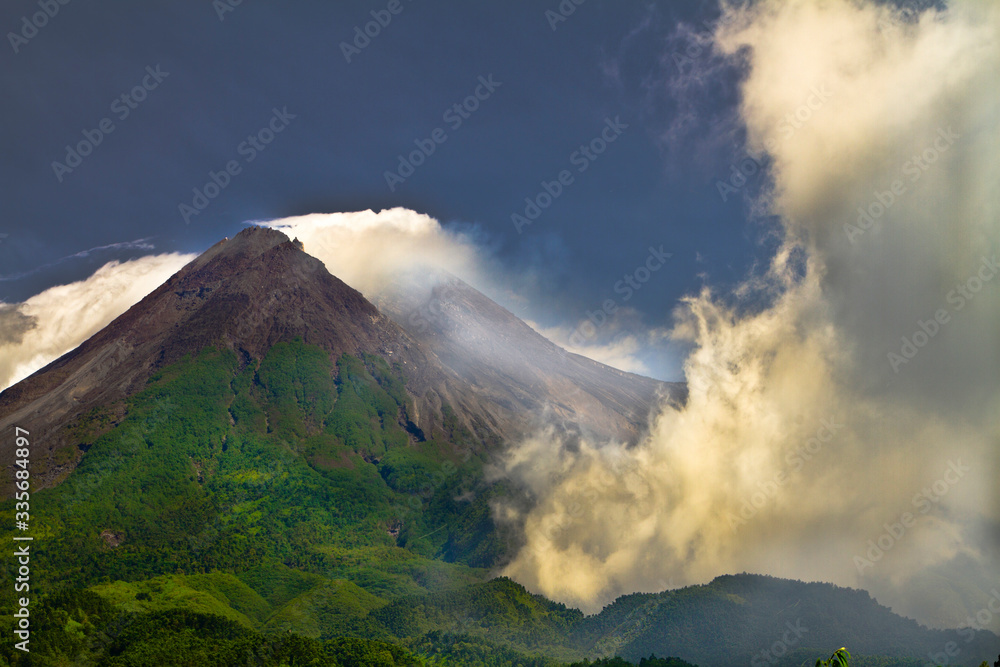 Merapi Volcano Mountain from Yogyakarta Indoenesia