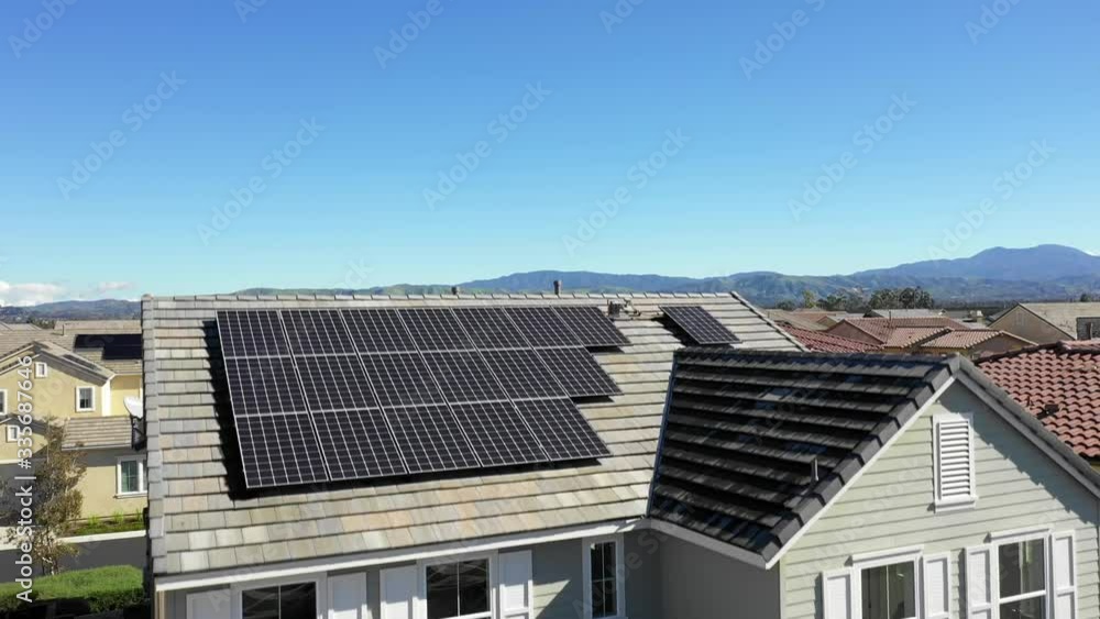 Aerial of a modern eco-friendly neighborhood in Tustin, California. 4k drone neighborhood Aerial of a modern eco-friendly neighborhood in Tustin, California. 4k drone neighborhood
