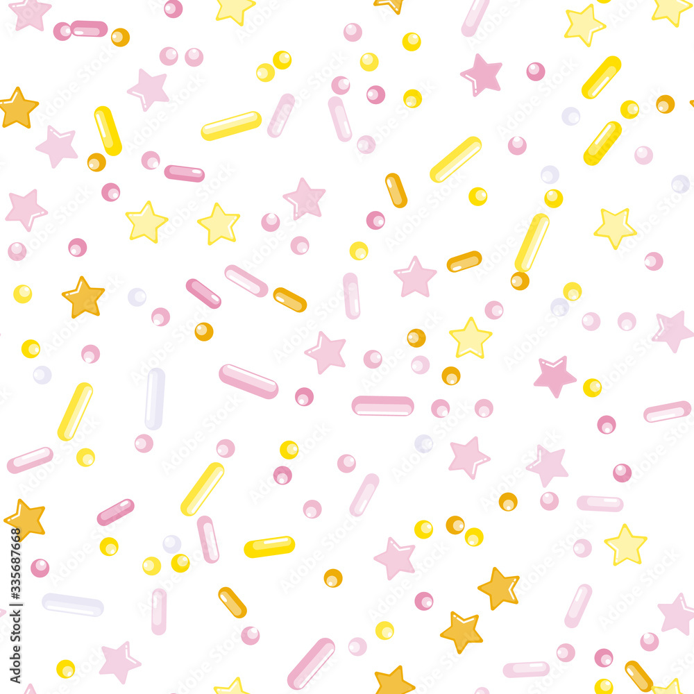 Sprinkle Cupcake Donut Topping. Seamless Pattern Sprinkle Cupcake Donut Topping. Seamless Pattern