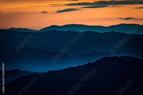 Smokey Mountains at Sunset