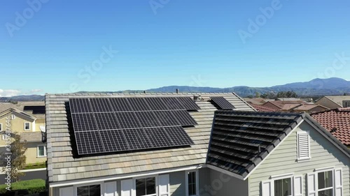 Wallpaper Mural Aerial of a modern eco-friendly neighborhood in Tustin, California. 4k drone neighborhood Torontodigital.ca
