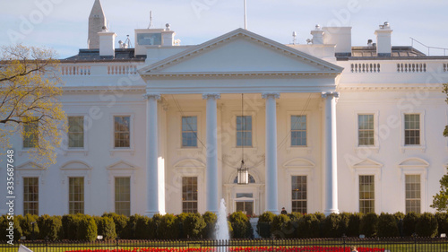 Front of The White House in Washington - home and office of the US President © 4kclips