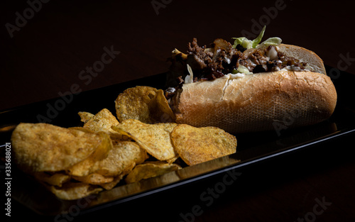 Philly Cheese Steak Hoagie with Chips