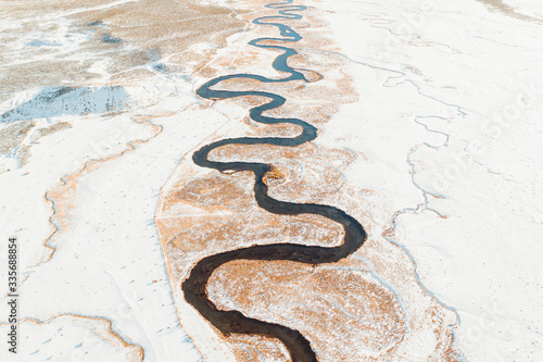 Winding River in Snow photo